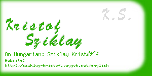 kristof sziklay business card